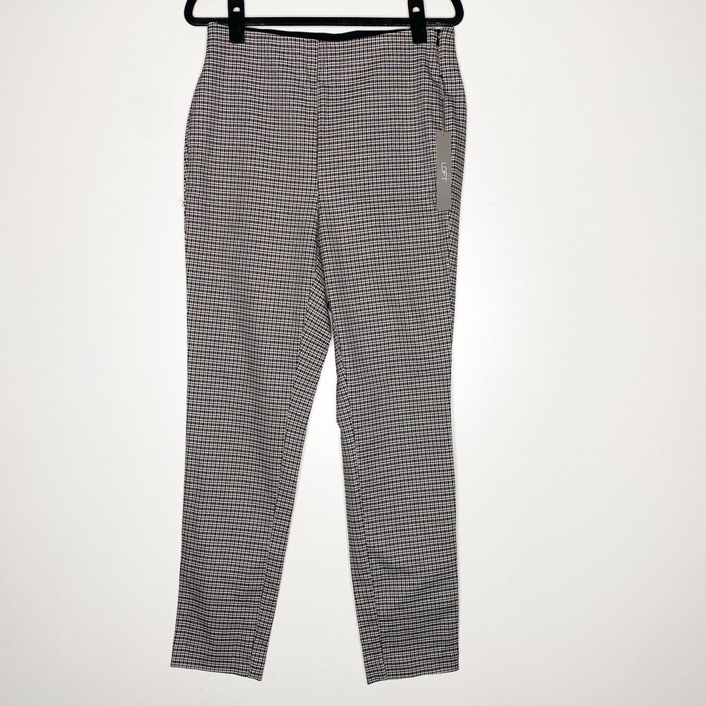 New LOFT Curvy High Waist Side Zip Check Plaid Skinny Pants Women's Size 6